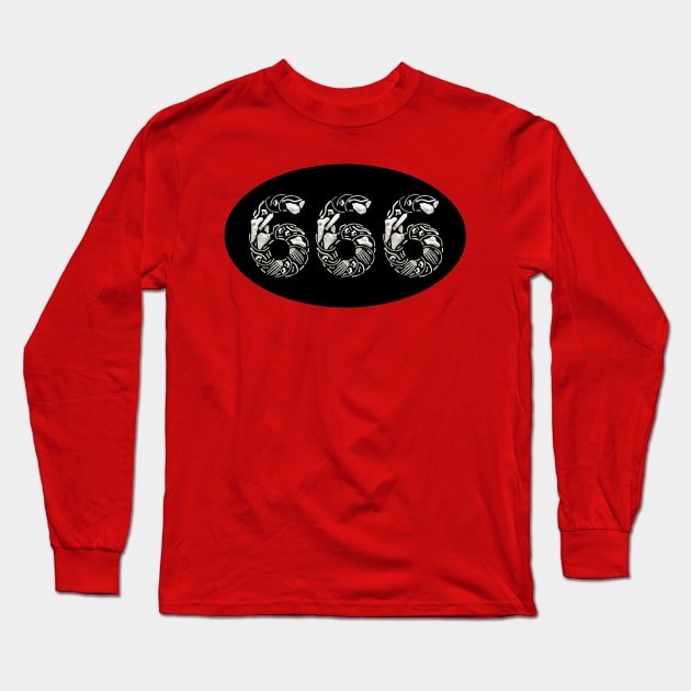 Dark 666 made of bones (Ideal for goths and Halloween) Long Sleeve T-Shirt by F-for-Fab